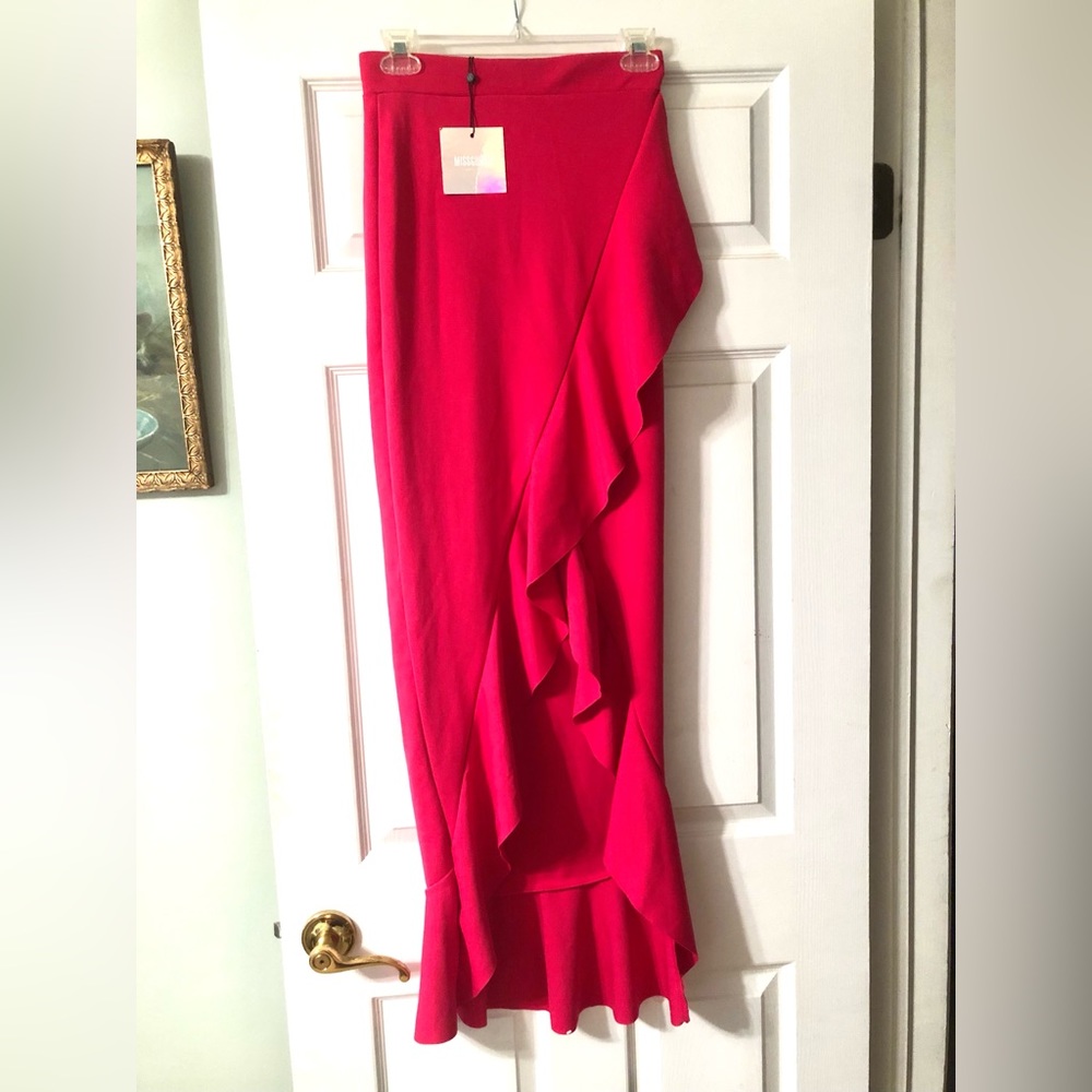 Misguided, Scuba Ruffled Maxi Skirt